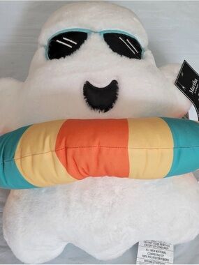 Summerween Martha Stewart Ghost Plush Pillow Lifesaver Sunglasses Halloween New